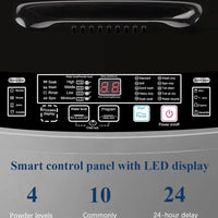 KRIB BLING Full Automatic Washing Machine with LED Display 17.7 lbs Portable Washer Drain Pump 10 Programs & 8 Water Levels