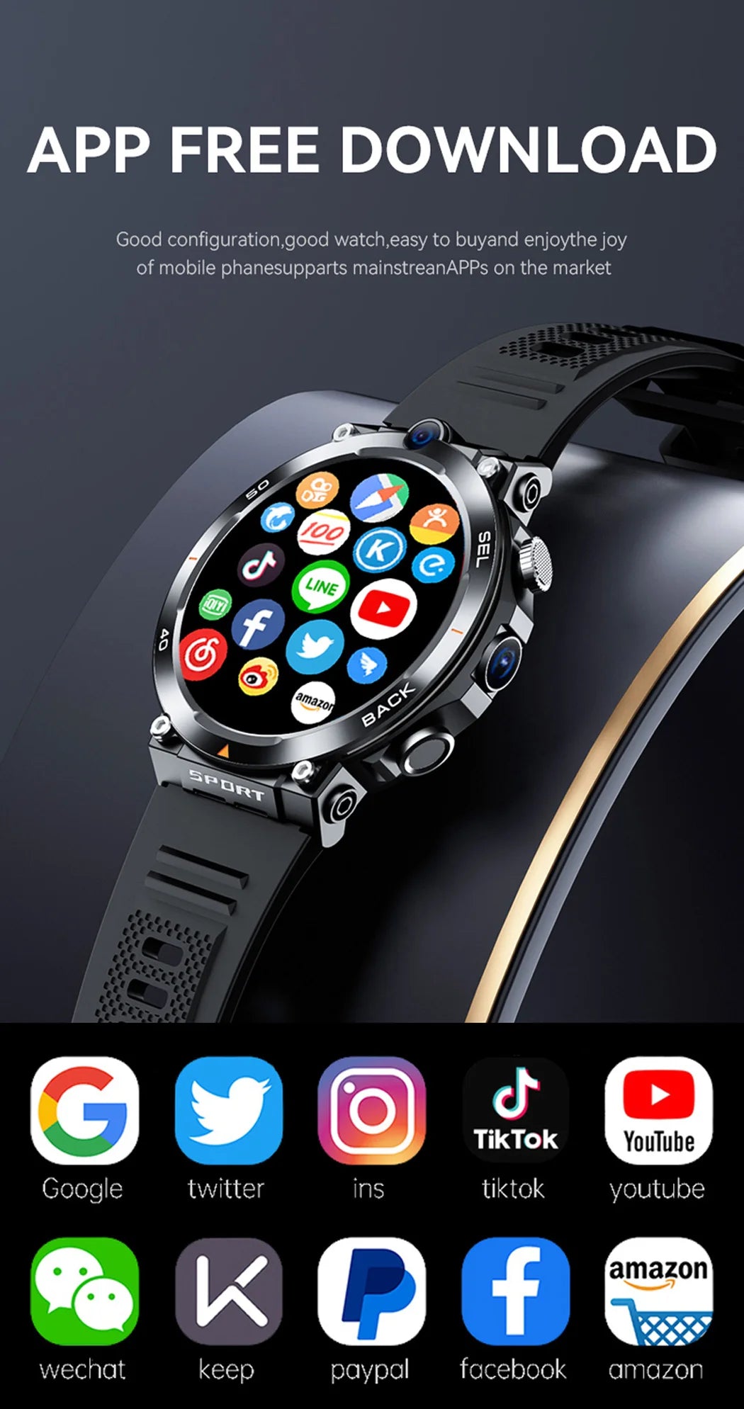4G LTE Smart Watch 2025 Android os GPS Video Voice Wi-Fi Call Messaging HD Dual Cameras 4G Sim Card Call WIFI Men's SmartWatch