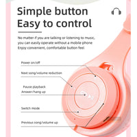 Kids Headphones  Wireless Bluetooth Earphones Stereo Foldable Helmets Gaming Headsets Over-ear Headphones for Android ios Music