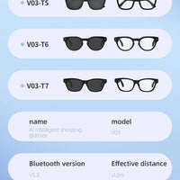 Xiaomi V03 Smart Glasses 500w Pixel Video Camera AI Voice Translation Bluetooth Recording Call Music Intelligent Sunglasses 2025