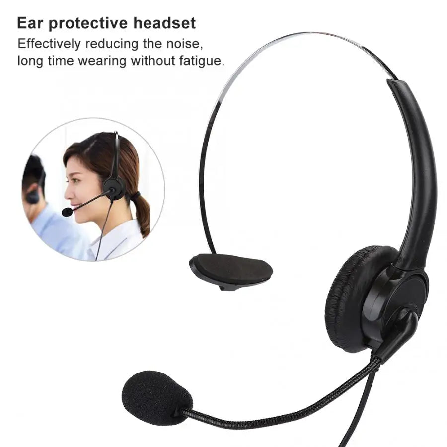 Headset Telephone Monaural Headset Landline Phone Headphone with Microphone for Home Use Auriculares Wired Headset for Handle