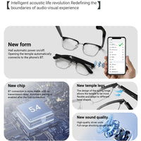 GT-33 smart glasses anti-blue light glassesTranslation Sunglasses Voice Remote Control Music Eyewear Waterproof Eyeglasses