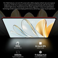 Teclast T60 AI Tablet Allwinner A733 Octa-Core 12inch 2K HD TDDI Screen 6GB RAM 128GB ROM Android 15 WiFi6 8000mAh 13MP+5MP