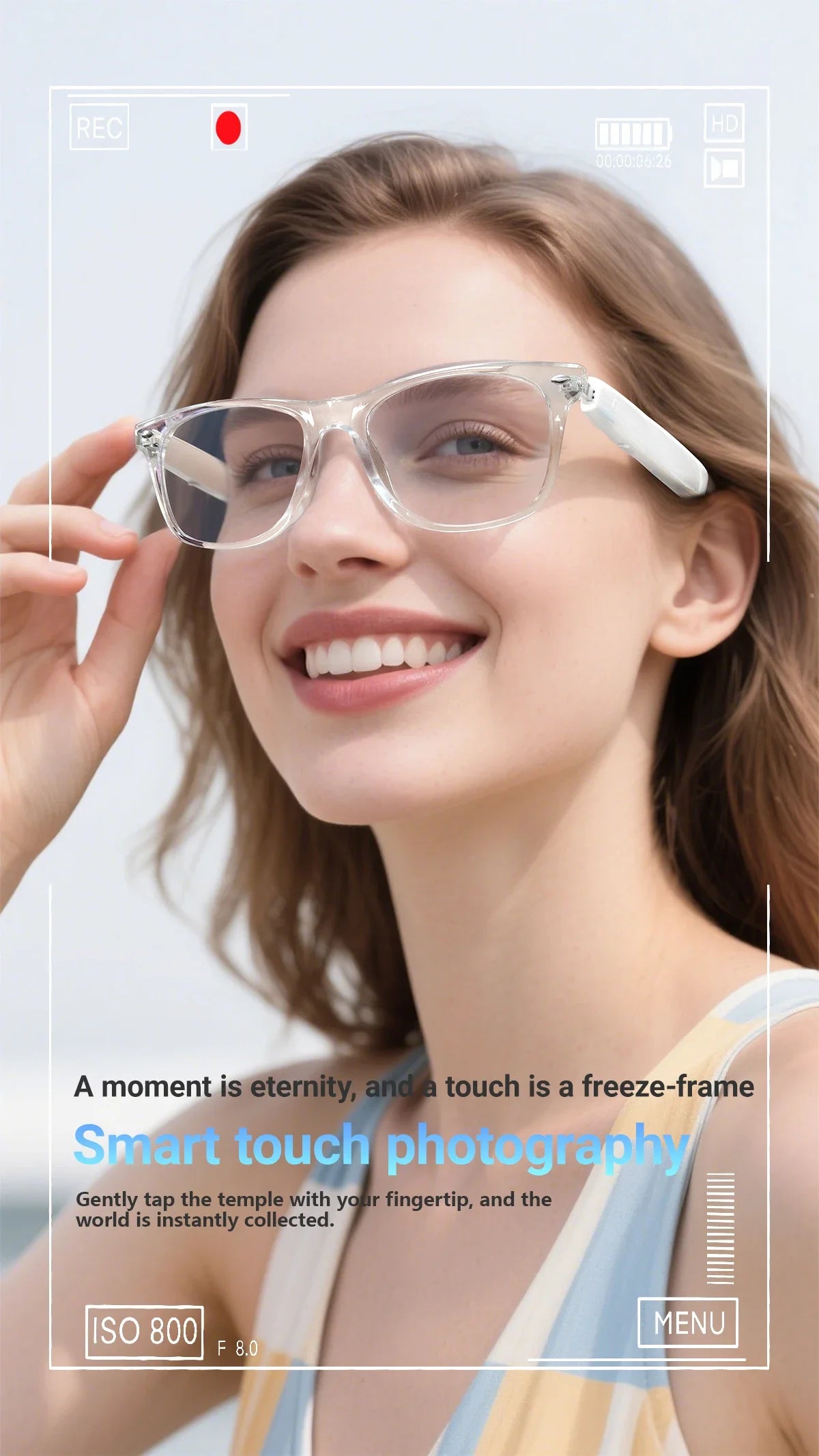 F16 Specification of AI Intelligent Translation Glasses Sunglasses Voice Remote Control Music sports spectacles Eyeglasses