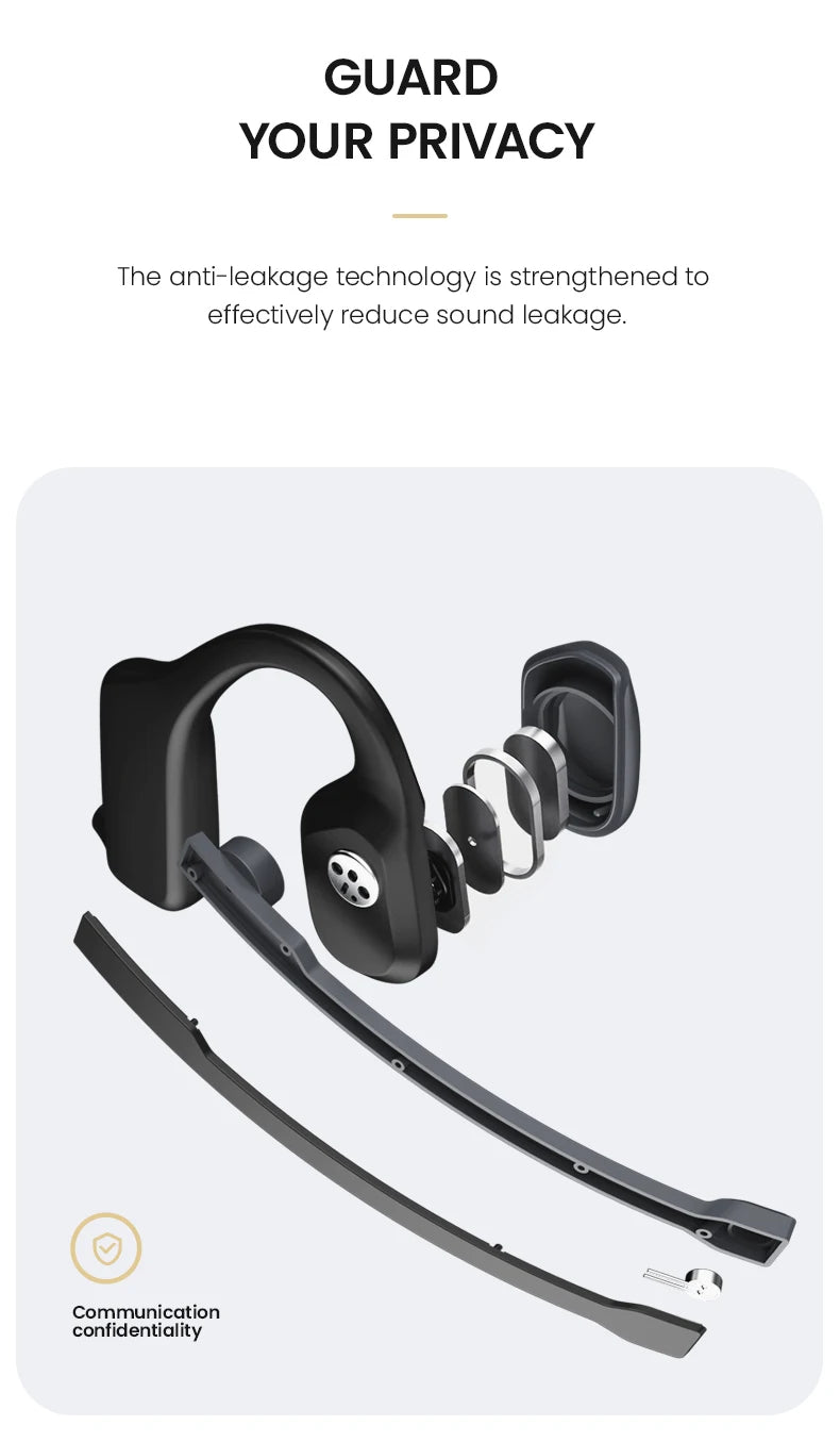 EASYBUDS Handsfree Bluetooth Air Bone Conduction Earphones With Noise Cancelling Boom Microphone Business Open Ear Headphones