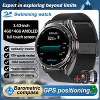 Swim Smartwatch Outdoor GPS Watch Sports Fitness Tracker Health Military Waterproof Watch BT5.3 Call Smart Watch for Android iOS