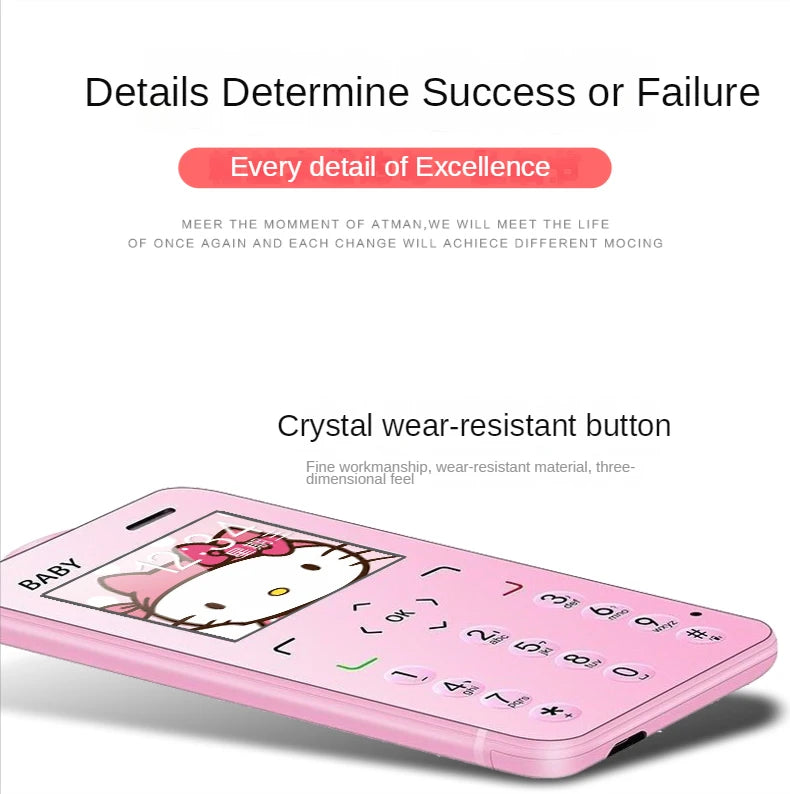 Unlocked Super Mini Card Mobile Phone 1.77 Inch 2G GSM Single SIM MP3 Telephone Bluetooth Dialer FM Blacklist Student CellPhones