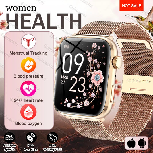 2025 Smart Watch For XIAOMI Women Full Touch Screen BT Call Waterproof Watches Sport Fitness Tracker Health Smartwatch Lady Gift