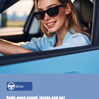 Hot GS05 Smart Glasses For Men 2 in 1 UV Protection Portable Polarized Anti-blue light Black Frame White Lenses Music Sunglasses