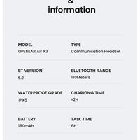 EASYBUDS Handsfree Bluetooth Air Bone Conduction Earphones With Noise Cancelling Boom Microphone Business Open Ear Headphones