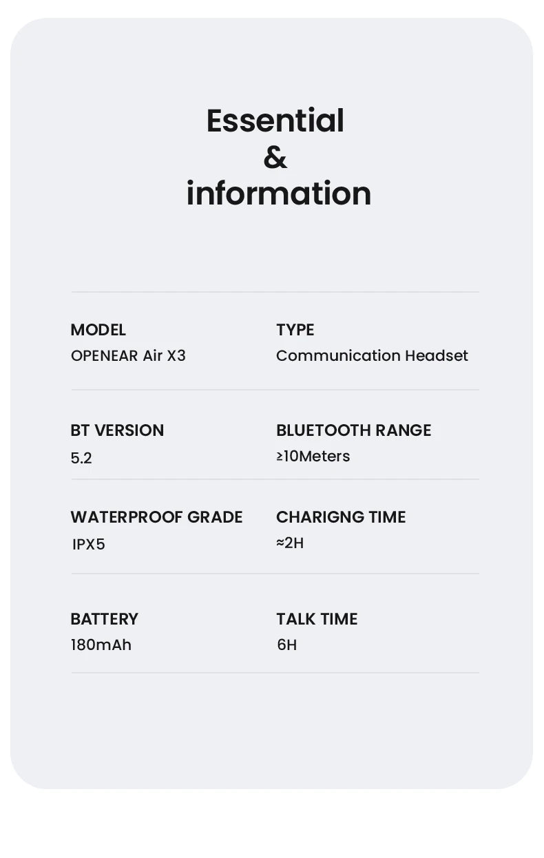 EASYBUDS Handsfree Bluetooth Air Bone Conduction Earphones With Noise Cancelling Boom Microphone Business Open Ear Headphones