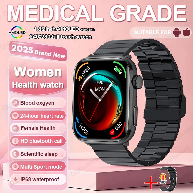 2025 Smart Watch For XIAOMI Women Full Touch Screen BT Call Waterproof Watches Sport Fitness Tracker Health Smartwatch Lady Gift