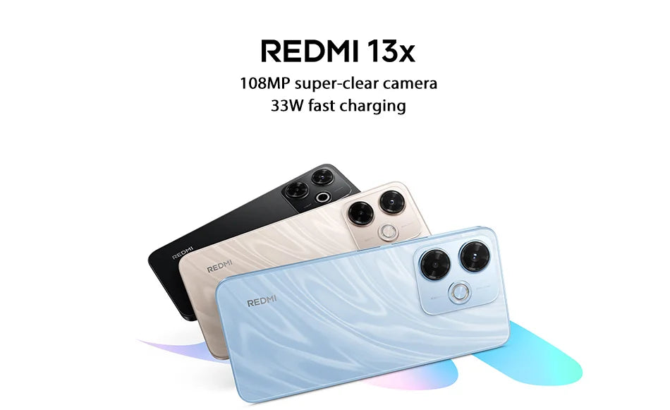 Global Version Xiaomi Redmi 13X Smartphone MTK Helio G91 Ultra 108MP super clear camera 6.79" FHD+ display 33W fast charging
