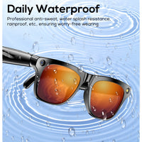 Smart Glasses 100W Camera Anti-shake Video Recording Music Control Photo Recognition Bluetooth Call Sports Sunglasses Waterproof