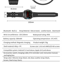2025 New Precise Blood Lipids Uric Acid Smart Watch Men ECG+PPG Clock Blood pressure Body analysis HD Call NFC Health Smartwatch