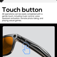 Smart Glasses 100W Camera Anti-shake Video Recording Music Control Photo Recognition Bluetooth Call Sports Sunglasses Waterproof