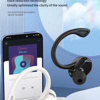 Bluetooth 5.2 Business Wireless Headphone Ear-Hook Mini HIFI Bass Noise Cancelling Earphone With Mic Sport Game Headset