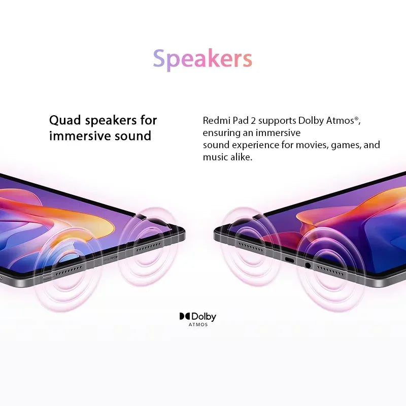 Xiaomi Redmi Pad 2 Global Version 11" 2.5K Crystal-clear Display Advanced Helio G100-Ultra 18W Fast Charging 9000mAh Battery