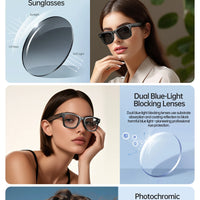 LIGE New Smart Glasses with Photochromic Lenses Camera Photography Video ChatGPT AI Interactive Translation Smart Sunglasses Men