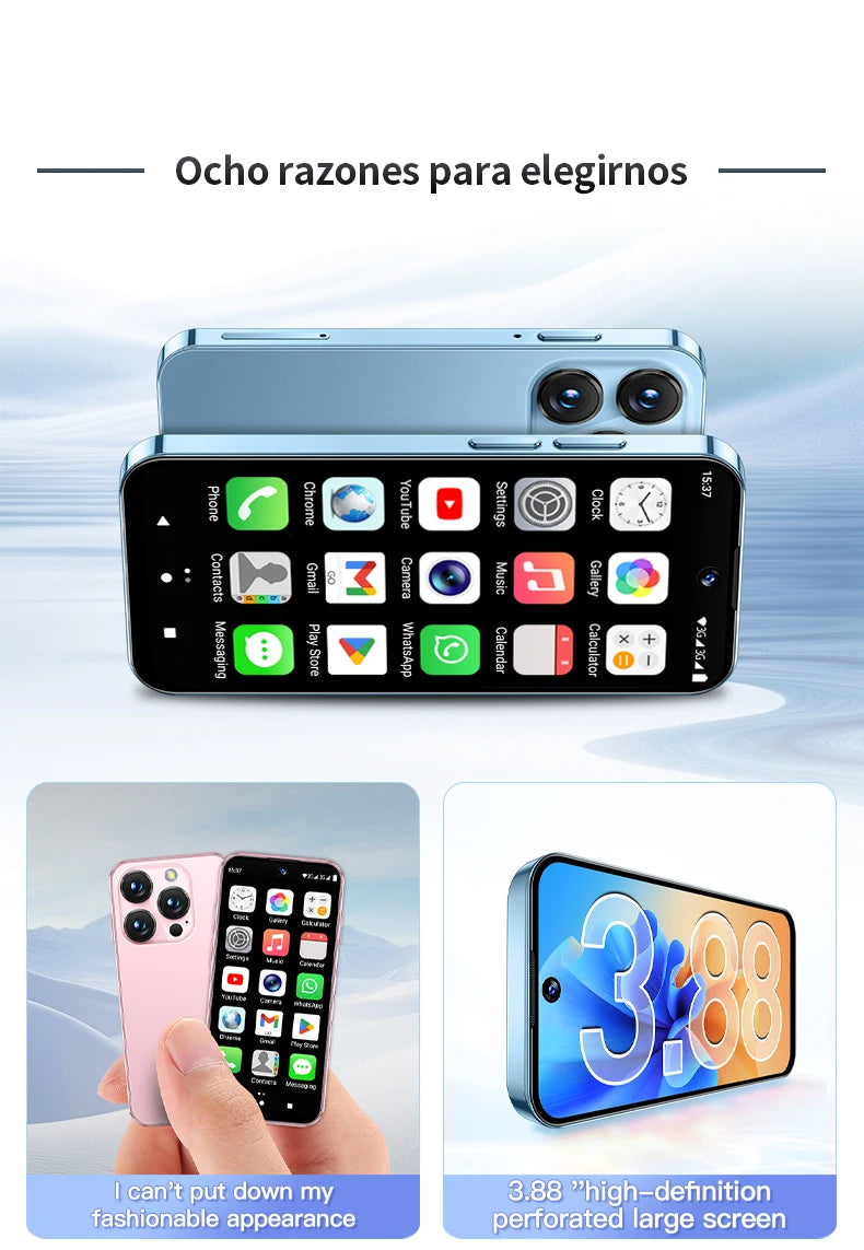 SERVO 19E 3G WCDMA Mini Smart Phone 3.88"Display 2 SIM Android 10.0 16GB ROM Face Recognition GPS Android Smart Cellphone TYPE-C