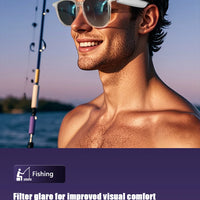 GS03 Smart Glasses for Men BT Sunglasses Earphone Outdoor Sports UV400 Polarized Anti Blue Light Lens IPX5 Intelligent Glass