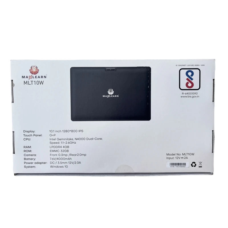 10.1 Mini 64 Bit Tablet PC Sales Mlt10w 4GBDDR RAM 32GB ROM Windows 10 USB 3.0 Intel Celeron N4000 1280 x 800 IPS G+P Dual Core