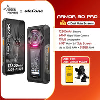 【World Premiere】Ulefone Armor 30 Pro 5G Rugged Phone Android 14 Smartphone 6.9" 120Hz 32GB+512GB 12800mAh Night Camera 64MP NFC