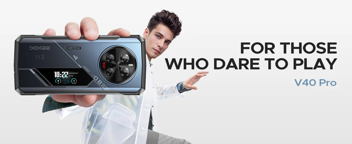 DOOGEE V40 Pro 5G Rugged Phone 1.47" Rear Display 16GB+512GB Dimensity 7300 200MP AI Camera 8680mAh Battery 5g Gaming Phone