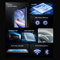 CHUWI Hi10 X1 Tablet 2 In 1 Tablet PC 10.1inch Display Intel N150 Processor LPDDR5 8GB RAM 256GB SSD Windows 11 Tablets PC WiFi6