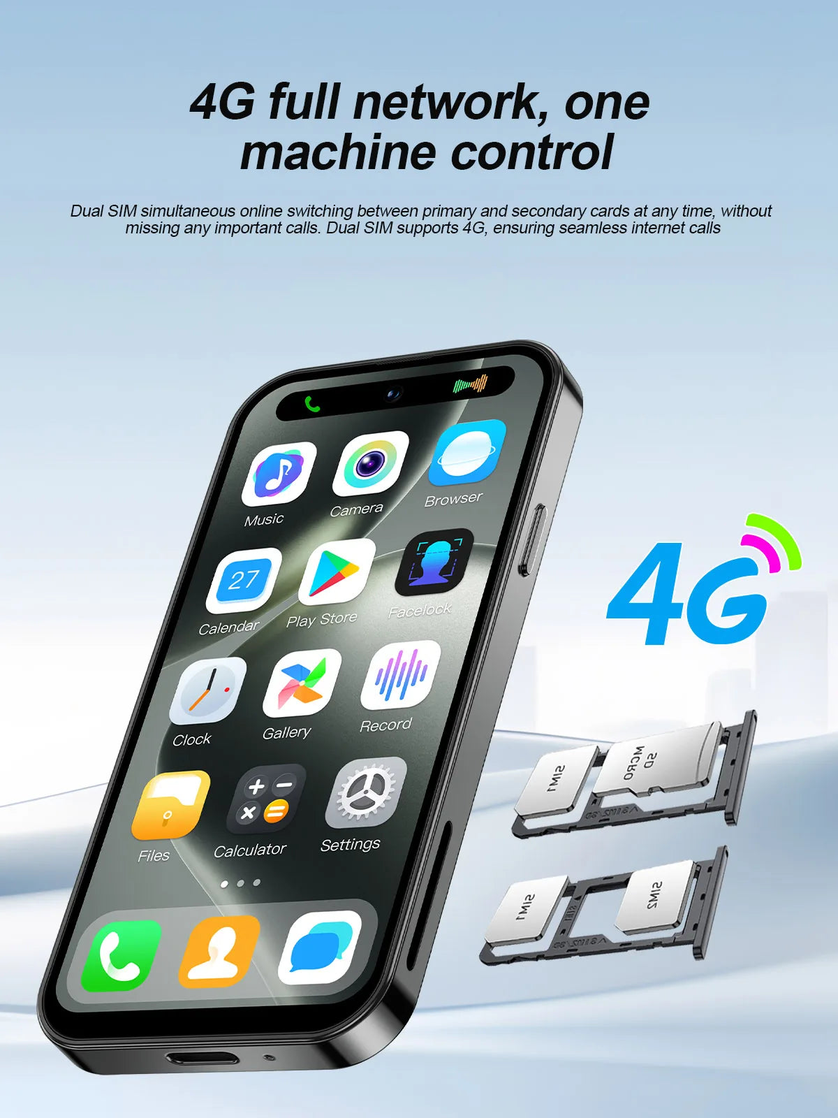 SERVO S16 Mini 4G Network Small Smartphone 2 SIM Standby Android 12.0 System Play Store WiFi GPS 4.0" Screen Palm Cellular Phone