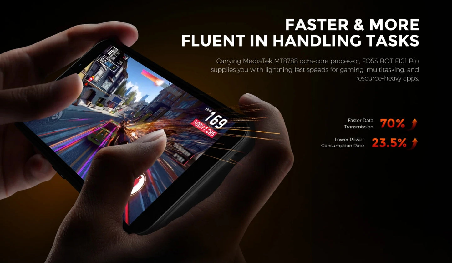 Fossibot F101 PRO Robust 120Hz 5,45 inch Screen 8GB + 128GB 10600mAh 18W Fast Charging Android13 Mobile Phone