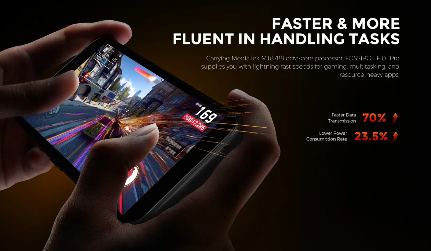 Fossibot F101 PRO Robust 120Hz 5,45 inch Screen 8GB + 128GB 10600mAh 18W Fast Charging Android13 Mobile Phone