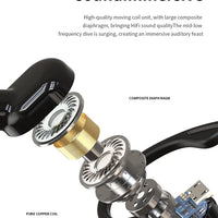 Bluetooth 5.2 Business Wireless Headphone Ear-Hook Mini HIFI Bass Noise Cancelling Earphone With Mic Sport Game Headset