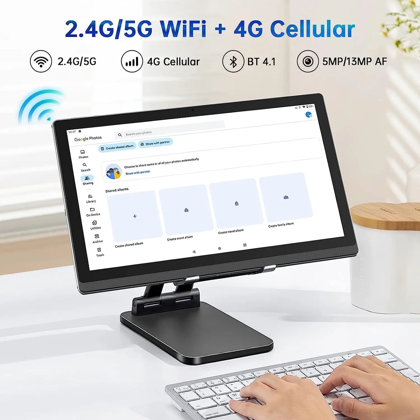 Global Version 14 Inch 1920x1080 IPS Big Screen Tablet PC 5+13MP Camera 12+256GB Deca-Core планшет 2 IN 1 Tablets Android Laptop