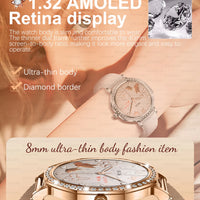 New Women SmartWatch AMOLED Screen Men Watches Bluetooth Call Sport Womens Physical Health IP68 Lady Smart Watch For Android IOS