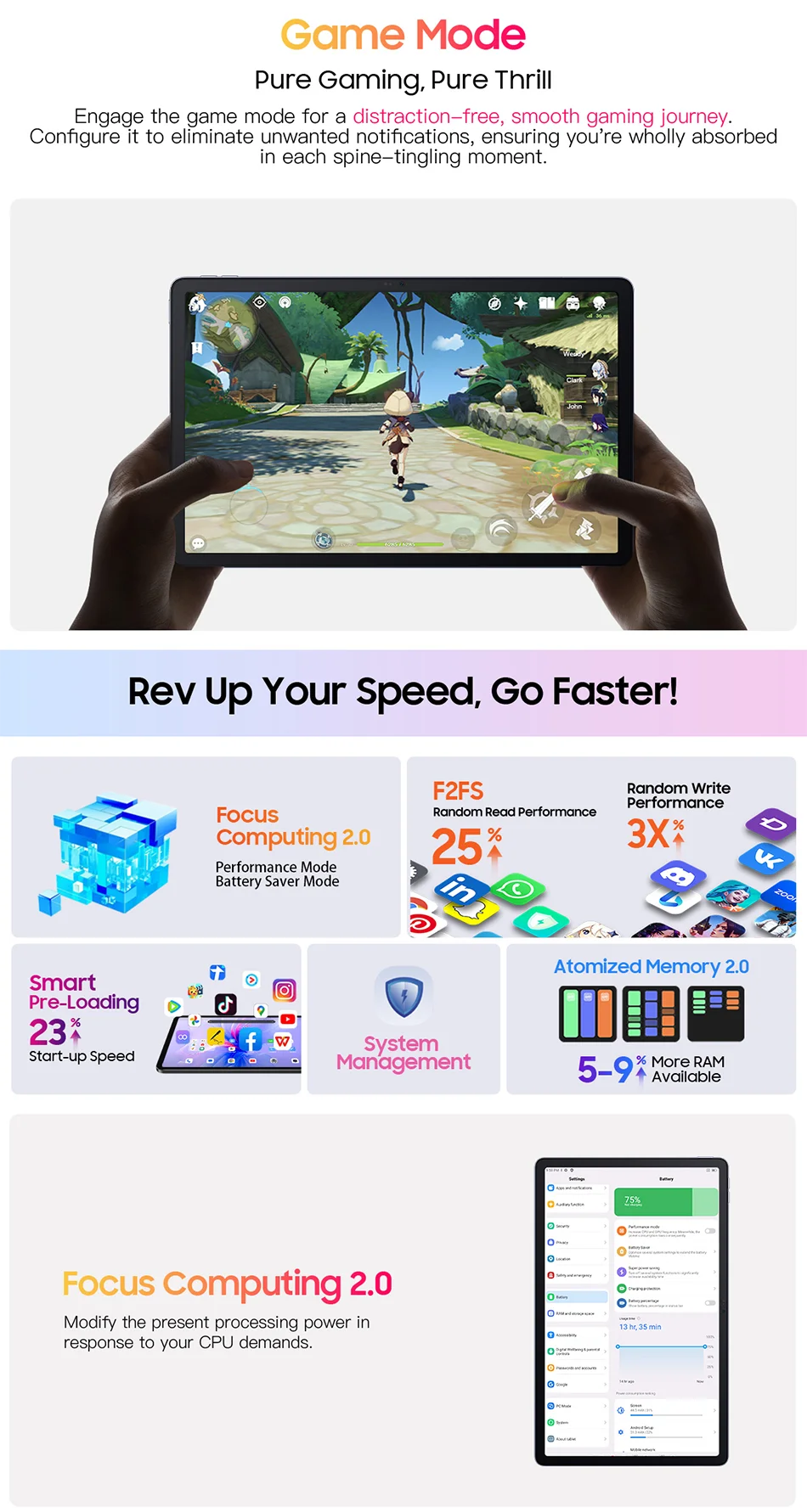 MEGA 1 Tablets Blackview 11.5 inch 2.4K 120Hz Display 8GB/12GB 256GB 50MP Camera 33W Fast Charging 8800mAh Battery MTK Helio G99