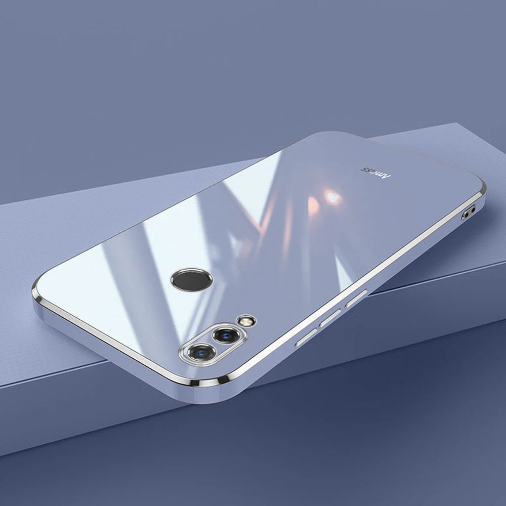 For Huawei Y9 2019 Case Luxury Square Plating JKM-LX1, JKM-LX2, JKM-LX3 Phone Case ShockProof Silicone Back Cover Fundas