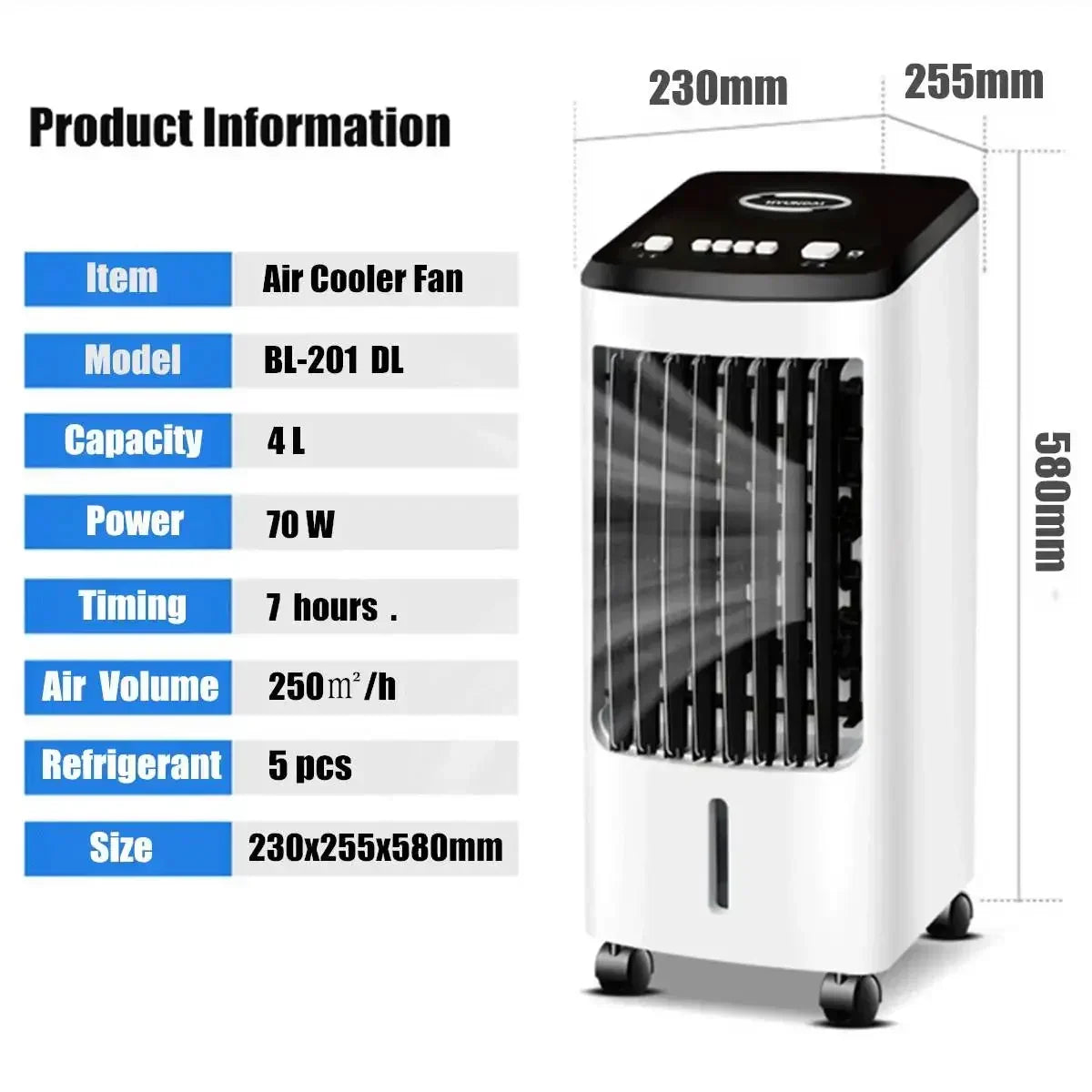 70W Portable Air Conditioner Conditioning Fan Humidifier Cooler Cooling 220V Air Conditioner Timed Cooling Fan Humidifier+Gift