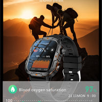 2025New Rugged Military GPS Track Smart Watch Men Bluetooth Call 5ATM Waterproof Flashlight Outdoor Sports SmartWatch For Xiaomi