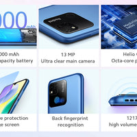 Original Xiaomi Redmi 10A 4G Global Smartphone 4GB 64GB 6.53' HD Display Helio G25 Octa Core 13MP Fingerprint 5000mAh SmartPhone