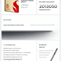 Lenovo Xiaoxin Pad pro GT 11.1'' 128GB 256GB Snapdragon 8 Gen3 144Hz 3.2K LCD 13MP Camera 8860mAh 68W Charging Tablet