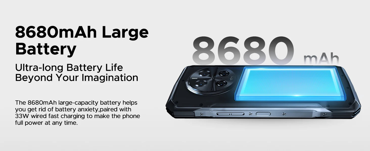 DOOGEE V40 Pro 5G Rugged Phone 1.47" Rear Display 16GB+512GB Dimensity 7300 200MP AI Camera 8680mAh Battery 5g Gaming Phone