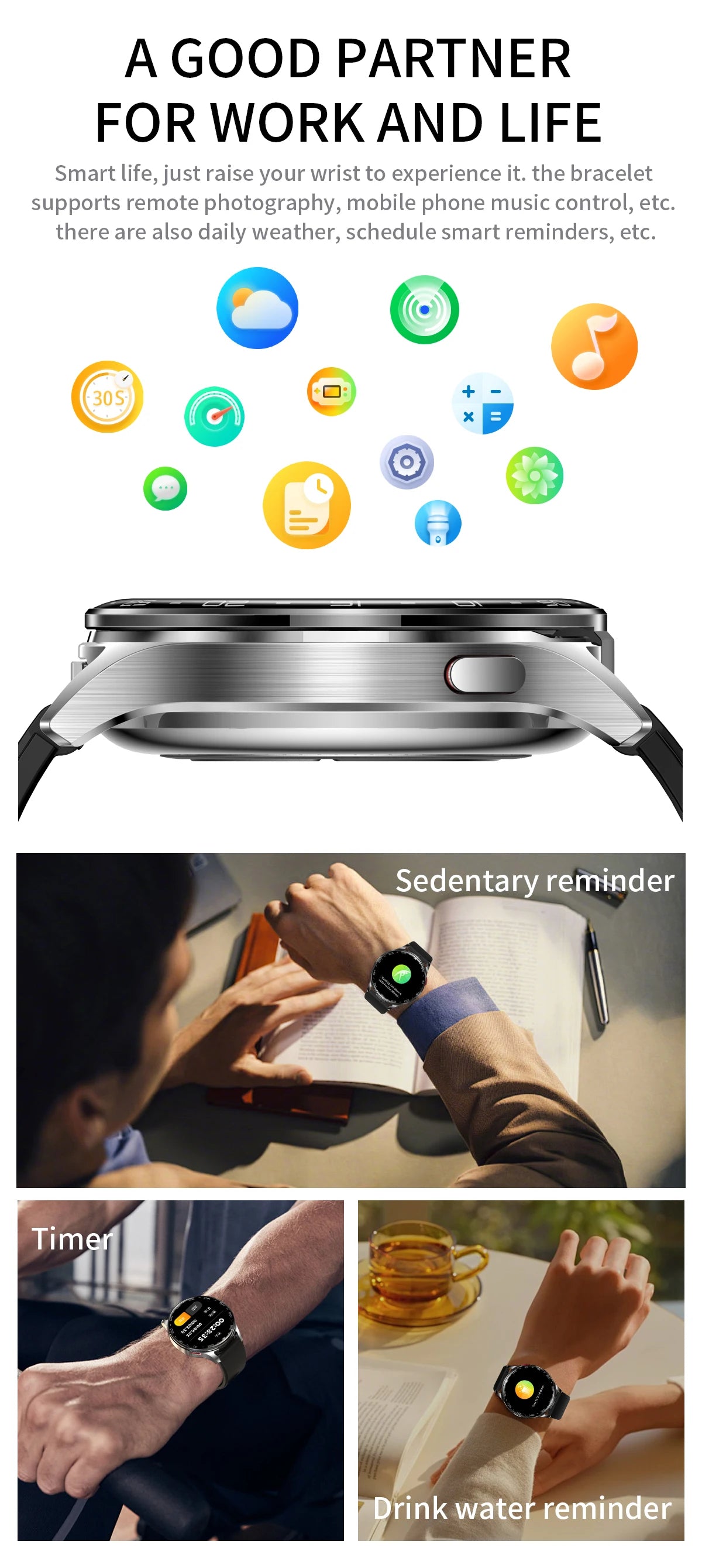 New Smart Watch TWS 2-in-1 Bluetooth Earphones With built-in Speaker HIFI 9D Sound Quality Health Monitor Watch For Android iOS