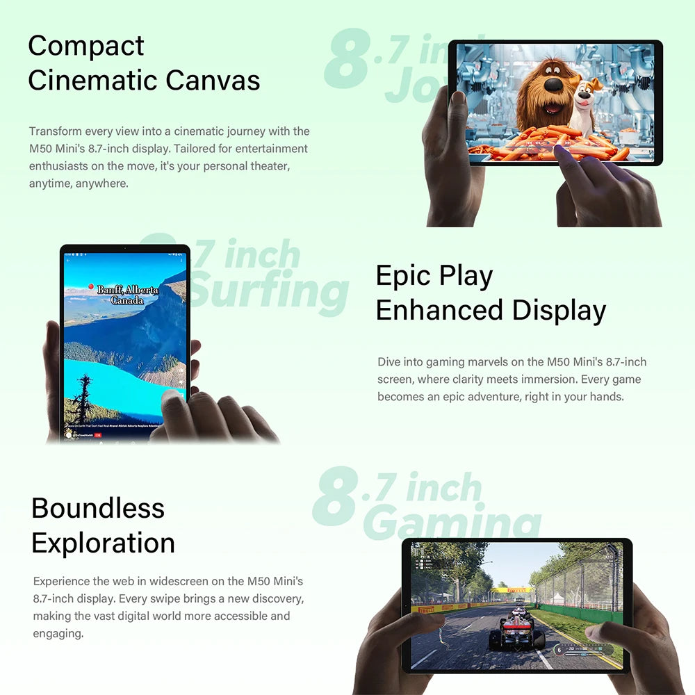 Teclast M50 Mini Tablet 8.7" 90Hz Screen 4GB RAM 128GB ROM Unisoc T606 Octa-core 5100mAh Battery Android 15 Tab Wifi5 Metal Body