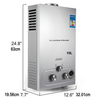 VEVOR 6L-18L Propane Gas Tankless Water Heater, Bathroom heating instant,Outdoors Water Heater Boiler Car Camping