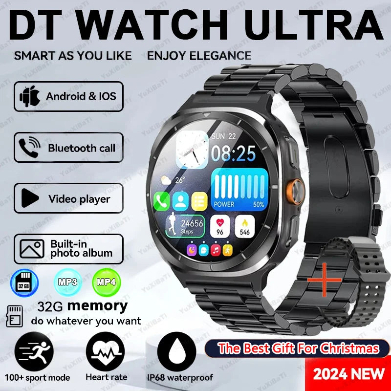 2025 New Watch 7 Ultra Smart Watch Men 32GB Memory 3D Video Display Sports SmartWatch GPS NFC Compass Blood oxygen Smartwatch