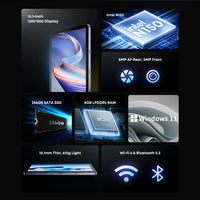 CHUWI Hi10 X1 Tablet 2 In 1 Tablet PC 10.1inch Display Intel N150 Processor LPDDR5 8GB RAM 256GB SSD Windows 11 Tablets PC WiFi6