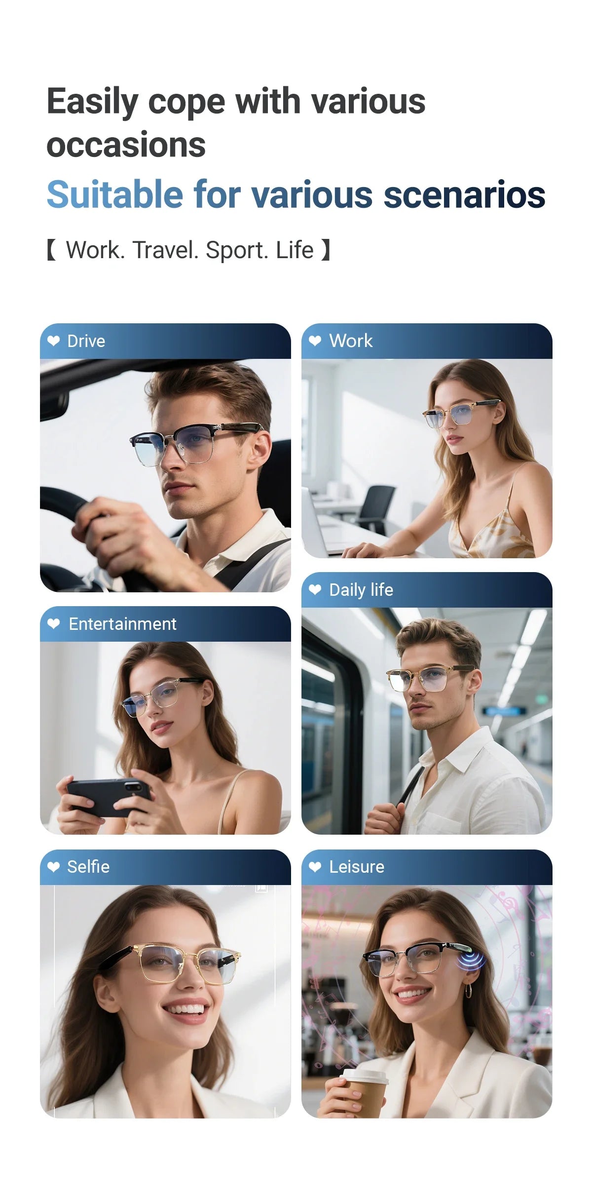 GT-33 smart glasses anti-blue light glassesTranslation Sunglasses Voice Remote Control Music Eyewear Waterproof Eyeglasses