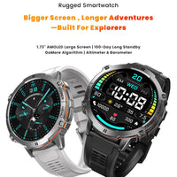 NEW 1000MAH Super endurance Sport Smart Watch Men 1.73-inch HD Screen GPS tracker Compass Bluetooth Call Waterproof Smart Watch