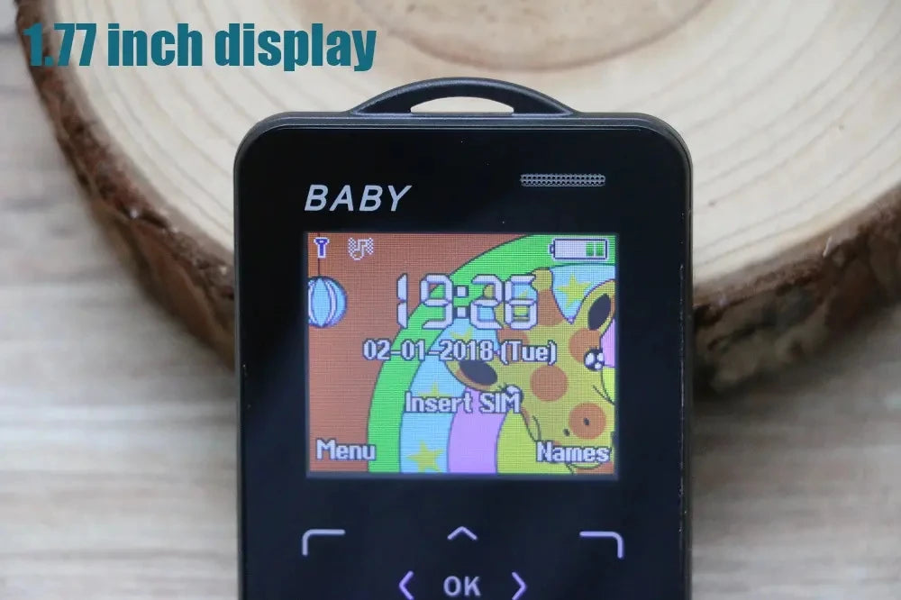 Unlocked Super Mini Card Mobile Phone 1.77 Inch 2G GSM Single SIM MP3 Telephone Bluetooth Dialer FM Blacklist Student CellPhones